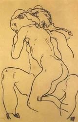 Two Embracing Girl Nudes